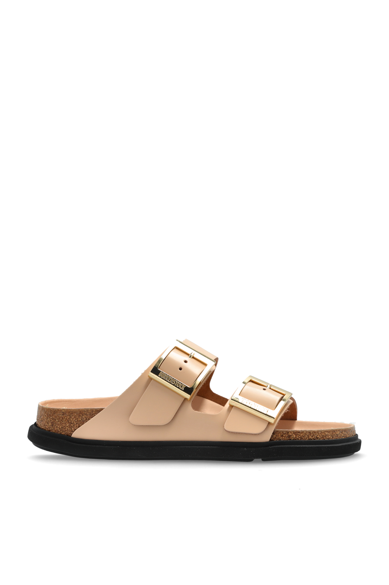 シューズ・サンダルその他 Birkenstock \"Arizona Droplet Buckle\" Sandals Beige Arizona Droplet Buckle Natural Leather Patent High Shine New